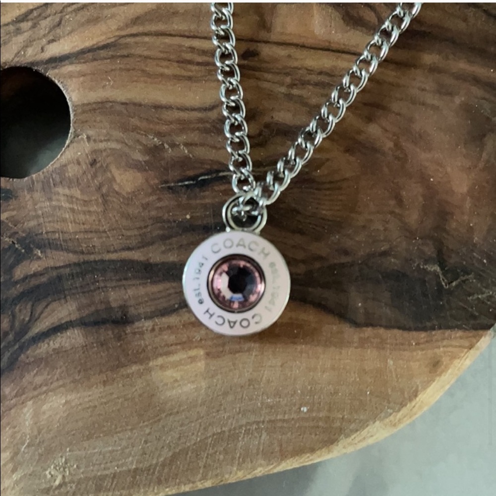 COACH rare delicate pink silver charm necklace - Picture 4 of 7
